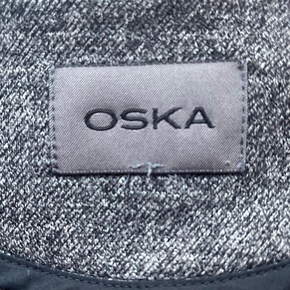 OSKA Wool Lady Jacket Blazer Womens 4/6 Charcoal Grey Concealed Snap Lagenlook - Picture 7 of 15